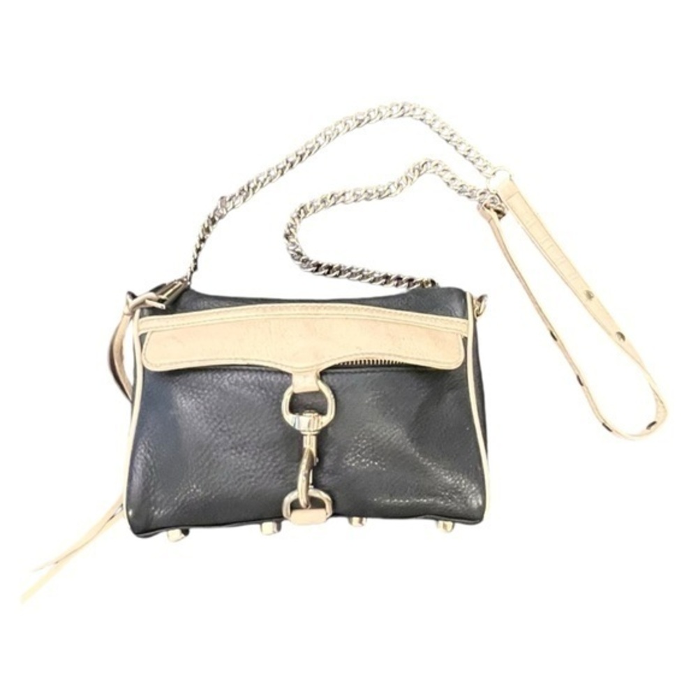 🎉SALE🎉 Rebecca Minkoff‎ MAC Clutch Bag Black Pale Pink Crossbody Chain Strap